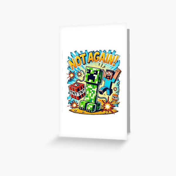 Item preview, Funny birthday party minecraft style - steve and the creeper  - TNT designed and sold by Psychacharm.
