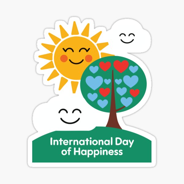 Item preview, International Day of Happiness Cute Sun Tree T-Shirt designed and sold by deklnwart.