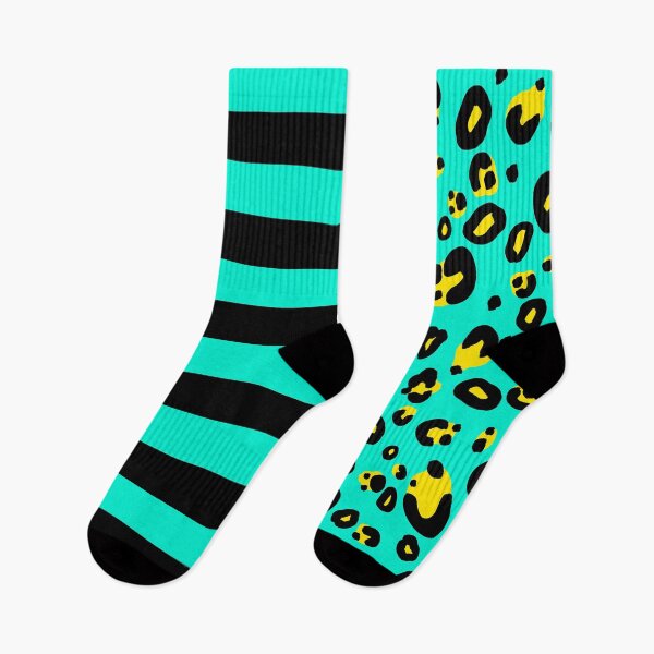 Item preview, Stripes And Leopard Print (Teal and Yellow Version) designed and sold by JanGrackle.