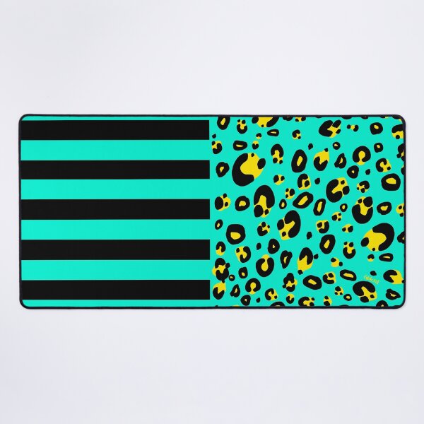 Item preview, Stripes And Leopard Print (Teal and Yellow Version) designed and sold by JanGrackle.