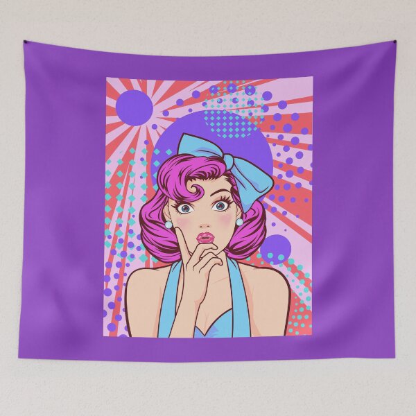 Item preview, Retro Woman, Pop Art, Bow, Beautiful, Vintage Style  designed and sold by AASparksDesigns.