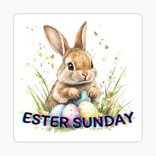 Item preview, Easter Bunny Rabbit with Eggs – Cute Ester Sunday Design for Spring Lovers designed and sold by ArchDS.