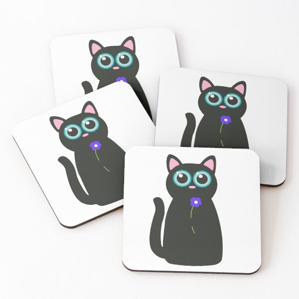 Item preview, Cute Creepy Black Kitty Cat with Flower designed and sold by MoePark.