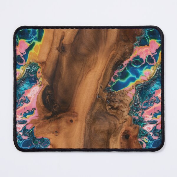 Item preview, Wood and Epoxy Abstract – Neon Resin River Art Texture designed and sold by NSB-Design.
