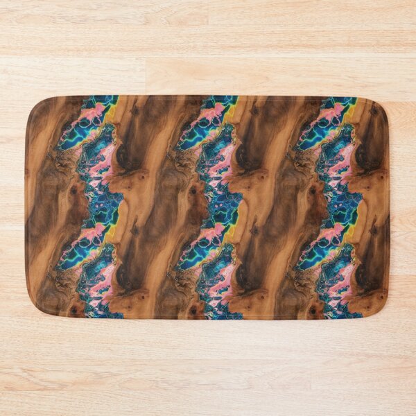 Item preview, Wood and Epoxy Abstract – Neon Resin River Art Texture designed and sold by NSB-Design.