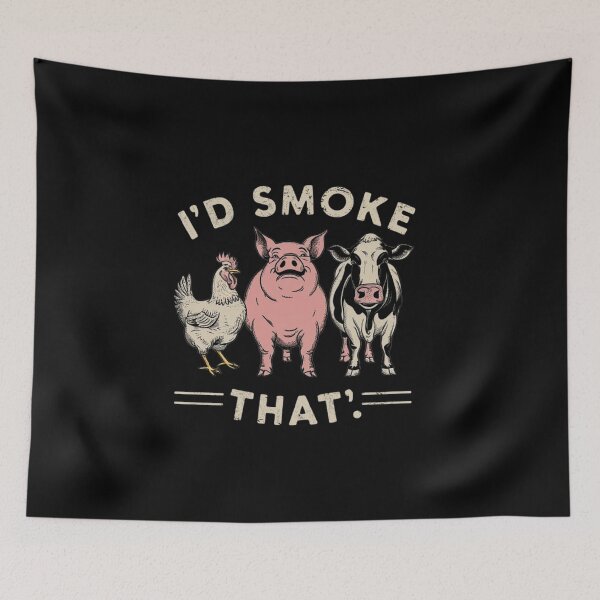 Item preview, Funny BBQ Design with Chicken, Pig, and Cow Illustration designed and sold by love3617.