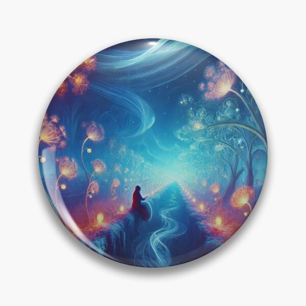 Item preview, Path of Light – Dreamlike Bioluminescent Forest Fantasy Art designed and sold by AlphaPODMonkey.