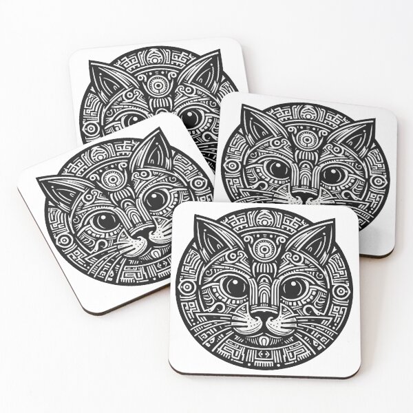 Item preview, Intricate feline design with cultural motifs designed and sold by SergH00.