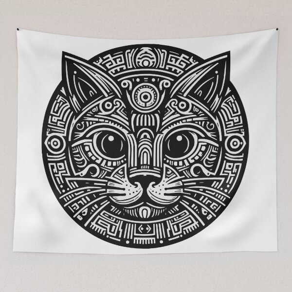 Item preview, Intricate feline design with cultural motifs designed and sold by SergH00.