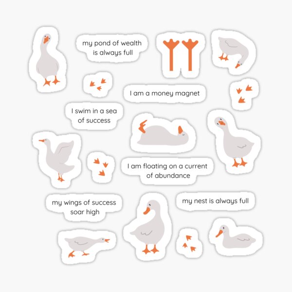 Item preview, The Manifestation Duck Sticker Pack designed and sold by TheMoneyMagnet.
