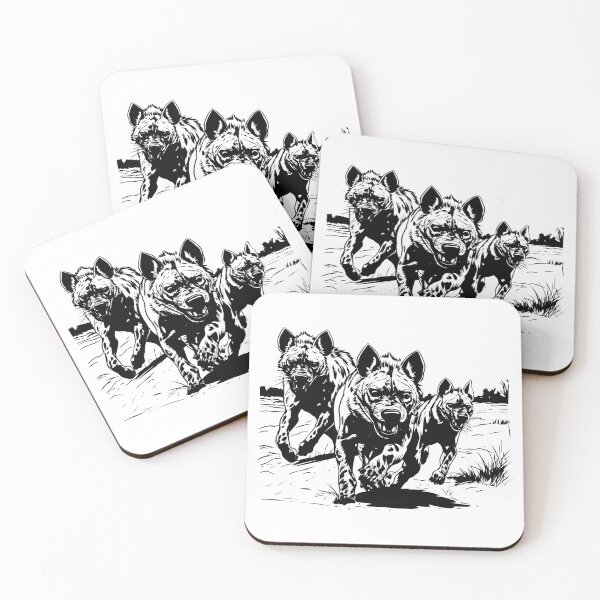 Item preview, Hyenas Pack Herd Run Attack Scavenger African Predator designed and sold by inkoutninja.