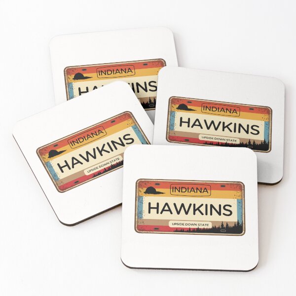 Item preview, Hawkins Indiana License Plate designed and sold by Fanverse Merchandise.