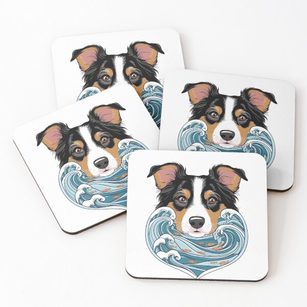 Item preview, Ocean Silhouette of an Australian Shepherd designed and sold by GoodyPaws.