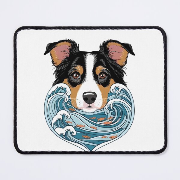 Item preview, Ocean Silhouette of an Australian Shepherd designed and sold by GoodyPaws.
