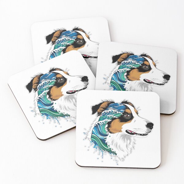 Item preview, Ocean Silhouette of an Australian Shepherd designed and sold by GoodyPaws.