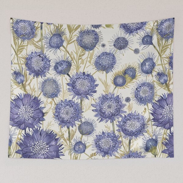 Item preview, Pincushion Flower Pattern designed and sold by CoolPixels.
