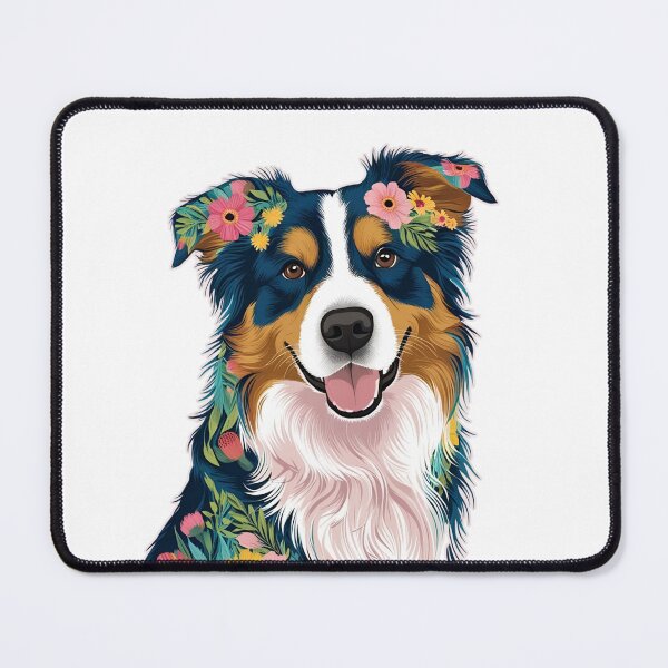Item preview, Floral Silhouette of an Australian Shepherd designed and sold by GoodyPaws.
