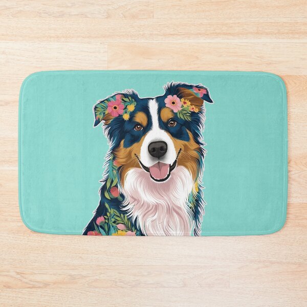 Item preview, Floral Silhouette of an Australian Shepherd designed and sold by GoodyPaws.