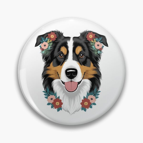 Item preview,  Floral Silhouette of an Australian Shepherd designed and sold by GoodyPaws.