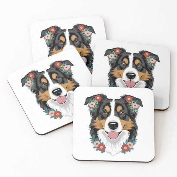 Item preview,  Floral Silhouette of an Australian Shepherd designed and sold by GoodyPaws.