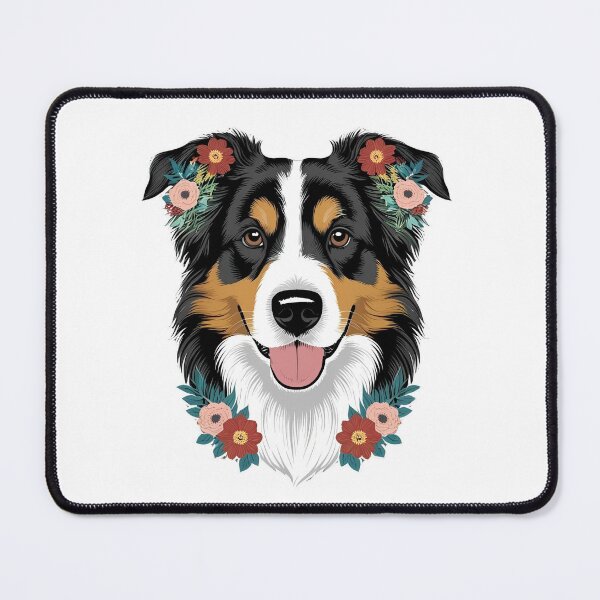 Item preview, Floral Silhouette of an Australian Shepherd designed and sold by GoodyPaws.