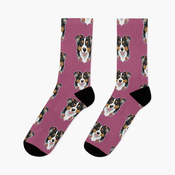 Item preview,  Floral Silhouette of an Australian Shepherd designed and sold by GoodyPaws.