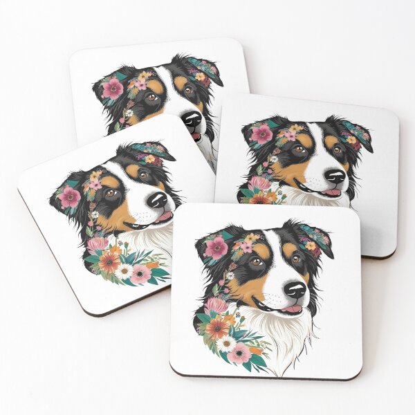Item preview,  Floral Silhouette of an Australian Shepherd designed and sold by GoodyPaws.