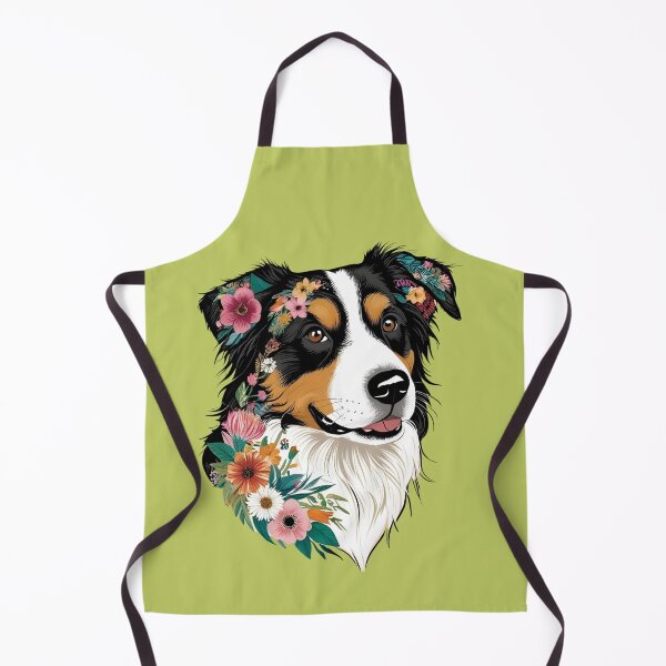 Item preview, Floral Silhouette of an Australian Shepherd designed and sold by GoodyPaws.