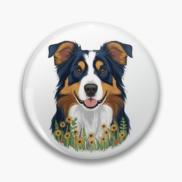 Item preview, Floral Silhouette of an Australian Shepherd designed and sold by GoodyPaws.