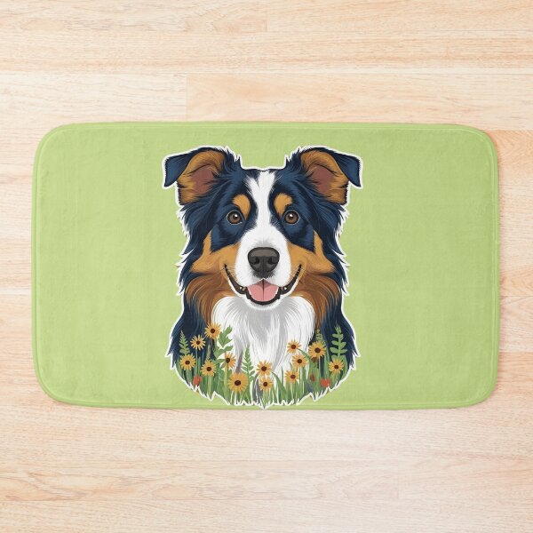 Item preview, Floral Silhouette of an Australian Shepherd designed and sold by GoodyPaws.