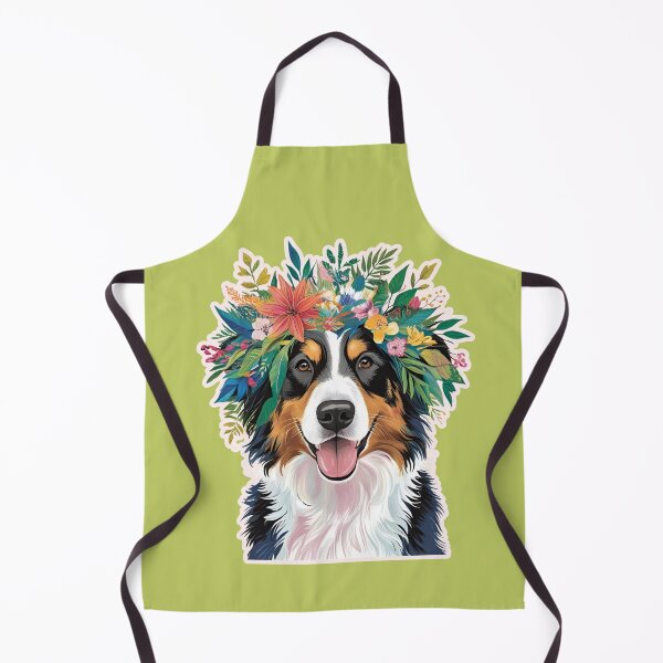 Item preview, Floral Silhouette of an Australian Shepherd designed and sold by GoodyPaws.