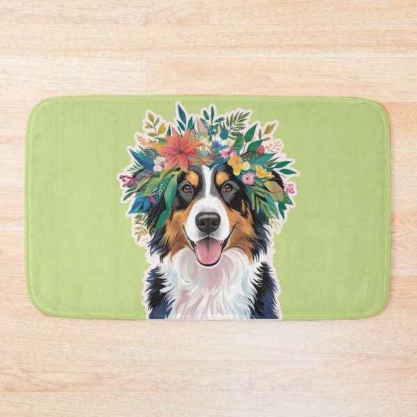 Item preview, Floral Silhouette of an Australian Shepherd designed and sold by GoodyPaws.