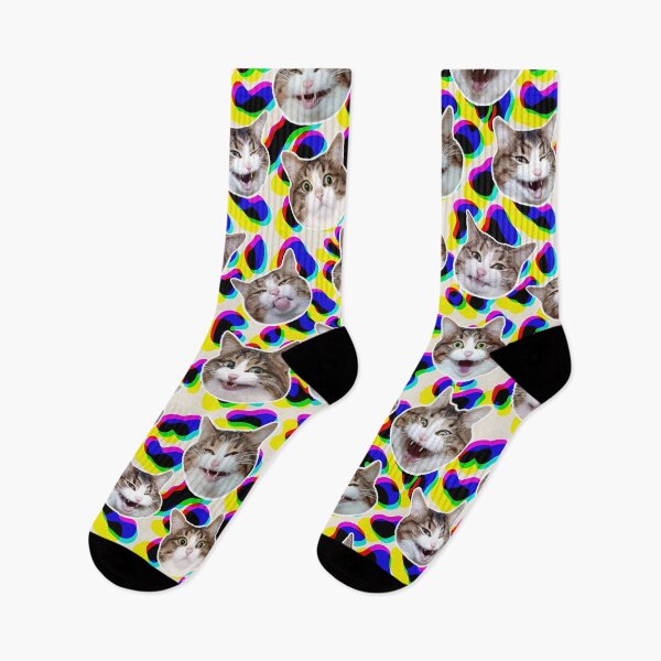 Item preview, Funny shocked cat face pattern Leopard neon color designed and sold by BeebooDesign.