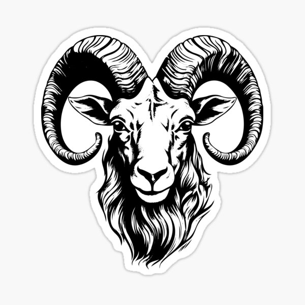Artikel-Vorschau von Steinbockkopf Steinbock Bergziege Wilde Capra Große Hörner, designt und verkauft von inkoutninja.