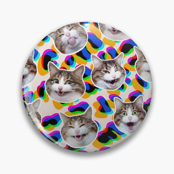 Item preview, Funny shocked cat face pattern Leopard neon orange designed and sold by BeebooDesign.