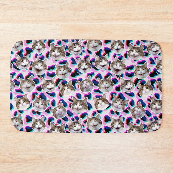 Item preview, Funny shocked cat face pattern Leopard neon purple designed and sold by BeebooDesign.