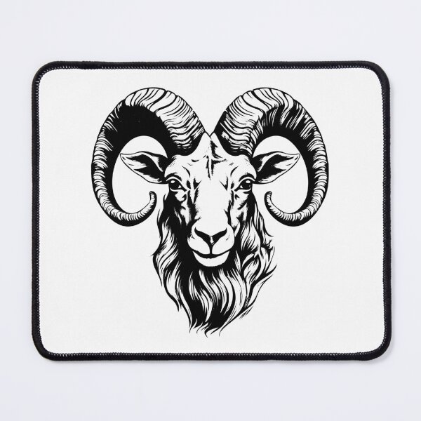 Item preview, Ibex Head Steinbock Mountain Goat Wild Capra Big Horns designed and sold by inkoutninja.