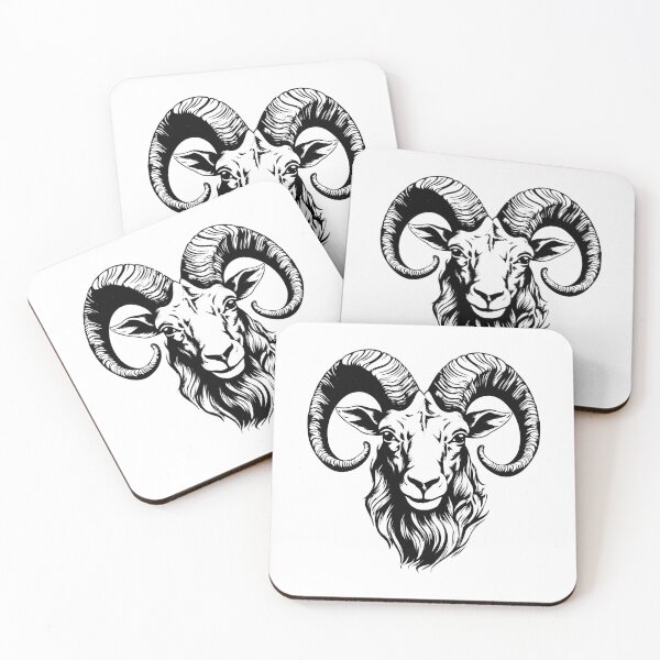 Item preview, Ibex Head Steinbock Mountain Goat Wild Capra Big Horns designed and sold by inkoutninja.