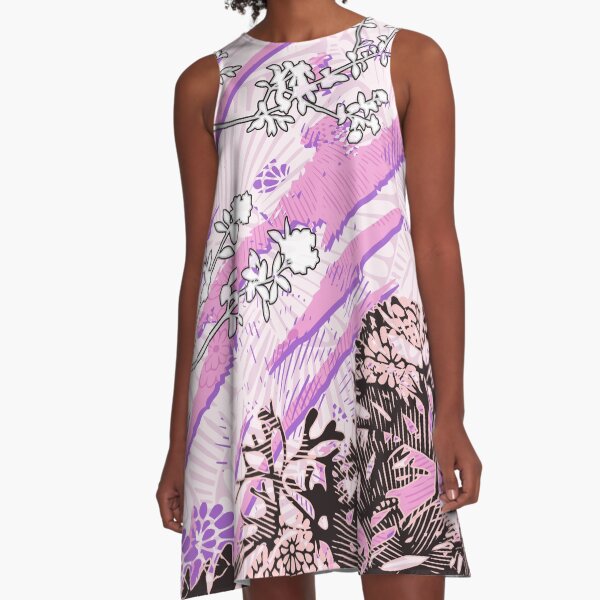 Item preview, Pattern Abstract flowers and leaves pink designed and sold by BeebooDesign.