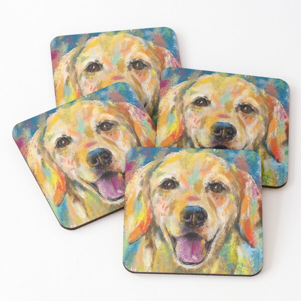 Item preview, Artistic and Colorful Painting of Golden Retriever Smiling designed and sold by ibadishi.