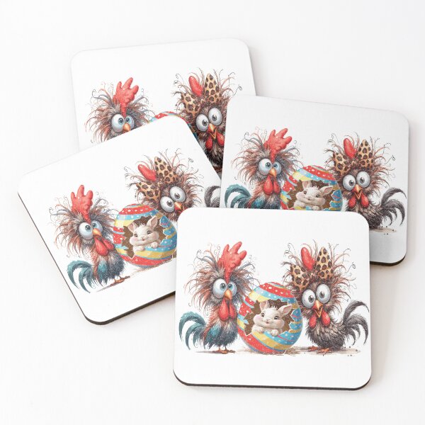 Item preview, Funny Easter Surprise – Chickens Shocked by Baby Bunny in Egg designed and sold by TynesDesign.