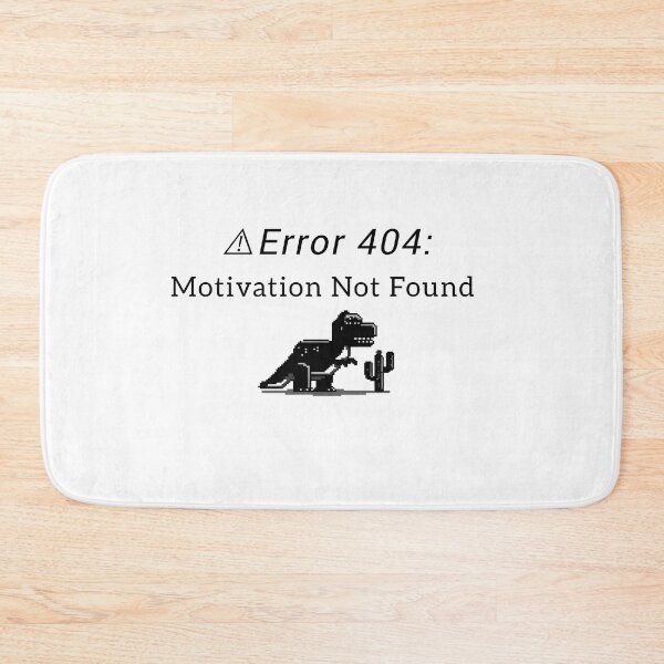 Item preview, Error 404: Motivation Not Found | Funny Pixel Art Dinosaur T-Shirt for Gamers, Programmers & Students designed and sold by Glow Wind ⭐⭐⭐⭐⭐.
