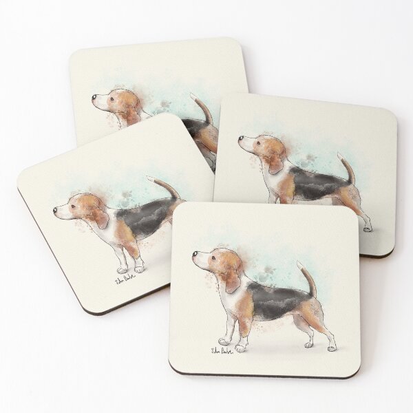 Item preview, Watercolor Drawing of a Cute Beagle designed and sold by ibadishi.