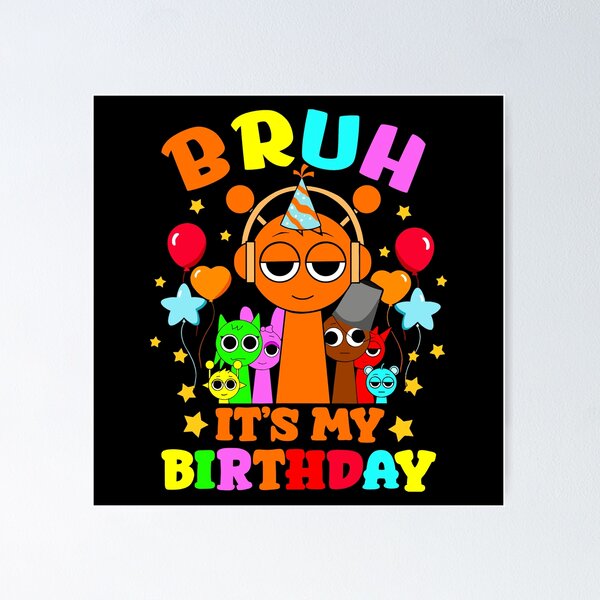 Aperçu de l'œuvre Frère Sprunki, c'est mon anniversaire Sprunki Birthday créée et vendue par TreArtiveMinde.