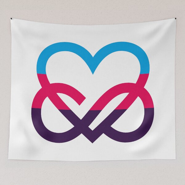 Item preview, Tricolor Polyamory Pride Flag Heart - Infinity Heart designed and sold by Carl's Clothing.