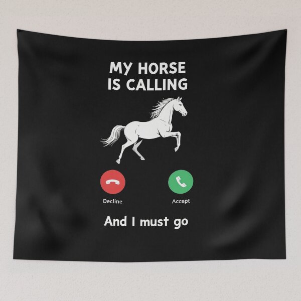 Item preview, My Horse is Calling - Whimsical Equestrian Humor designed and sold by latelierdechris.