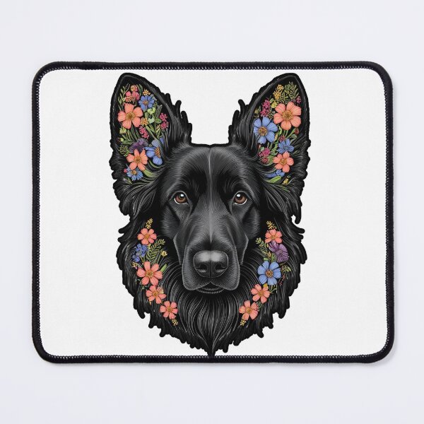 Item preview, Floral Silhouette of a Groenendael designed and sold by GoodyPaws.