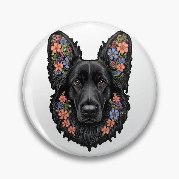 Item preview, Floral Silhouette of a Groenendael designed and sold by GoodyPaws.