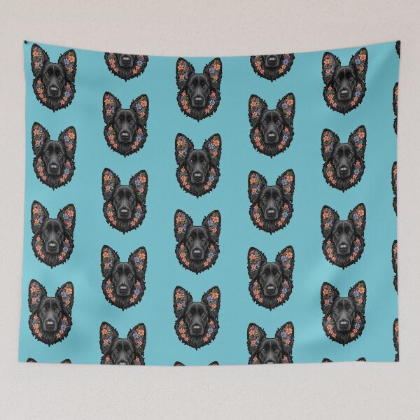 Item preview, Floral Silhouette of a Groenendael designed and sold by GoodyPaws.