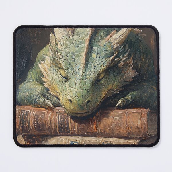 Item preview, Book Dragon Librarian Fantasy designed and sold by Art-Max.